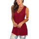 thumbnail image 3 of Camisetas sin mangas de verano para mujer Camisetas básicas sin mangas con cuello en V y abertura lateral, 3 of 4