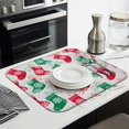 thumbnail image 3 of Christmas Stocking Pattern Dish Drying Mat for Kitchen 1 Pack, Ultra Absorbent Microfiber Dishes Drainer Mats,16x18in(41x46cm), 3 of 6