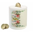 thumbnail image 2 of Victorian Piggy Bank, Rose Garland Pastel Tones Jasmine Cornflower Bouquet Classic Bloom Graphic, Ceramic Coin Bank Money Box for Cash Saving, 3.6" X 3.2", Red Yellow Green, by Ambesonne, 2 of 4