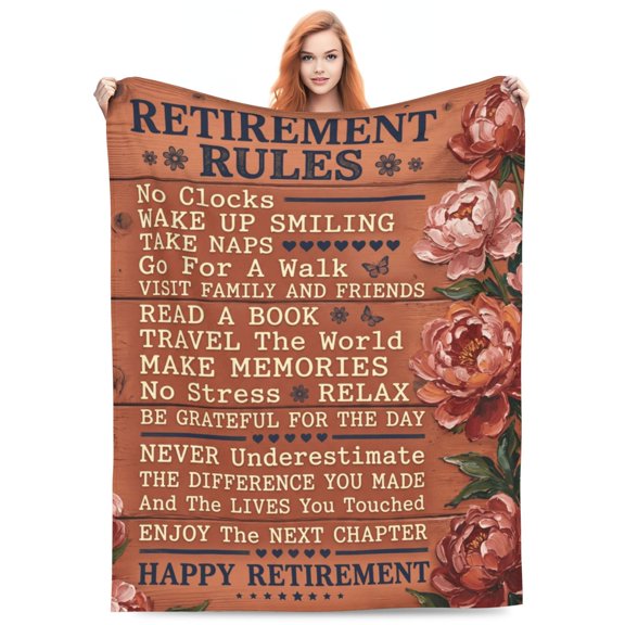 Retirement Gift for Woman, Best Retired Gifts for Women Men, Retire Gift Ideas, Funny Presents for Retirement Coworker Teacher Nurse Mom, Soft Blanket 50x40