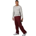 thumbnail image 4 of Vibes Big Man Burgundy Fleece Sweatpants Zipper Cargo Pocket Bungee Cord Bottom, 4 of 5