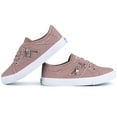 thumbnail image 5 of Women Sneakers Low Top Canvas Flats Slip On Lace up Shoes Fashion Zipper Decor Walking Running Shoes Size 6-10,Pink, 5 of 7