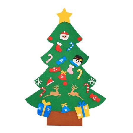 1 Set of DIY Christmas Tree Felt Magic Creative Funny Jigsaw Toy Decoration for Festival Playing Christmas