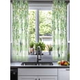 thumbnail image 2 of Spring Plants Sheer Curtains 45 Inch Length 2 Panels Set for Living Room/Bedroom, Watercolor Birds Leaves Flowers Green Plaid Kitchen Curtains Grommet Semi-Sheer Curtains Window Treatments 42"x45"x2, 2 of 7