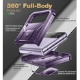 thumbnail image 5 of Dexnor Shockproof Case for Samsung Galaxy Z Flip 4 5G,Rugged Bumper Protective Case with Foldable Kickstand, Holster Cover with 360°Rotatable Belt Clip,Purple, 5 of 7