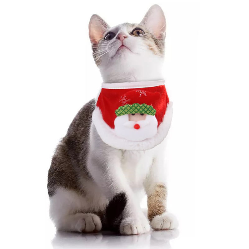2 Pieces Christmas Pet Costume Adjustable Cat Collars Gingerbread Man Collar Tie with Bells Dog Bandana Xmas Pet Decoration Gift Accessories for Dog,Puppy and Cats GLAITC Christmas Pet Collars