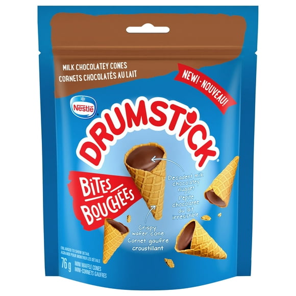 Bites, Decadent Milk Chocolatey Bite-sized Mini Wafer Cones, The Last Bite From Canada's Favourite Cone, 76 g