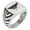 Silver, variant on Stainless Steel Zeus Greek God of Sky Chevron Pattern Biker Style Polished Ring