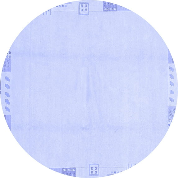 Ahgly Company Indoor Round Solid Blue Modern Area Rugs, 3' Round