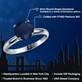 thumbnail image 2 of Gem Stone King 900 Platinum Blue Sapphire Engagement Ring for Women | 2.46 Cttw | Round 8MM | Gemstone September Birthstone | Size 7, 2 of 6