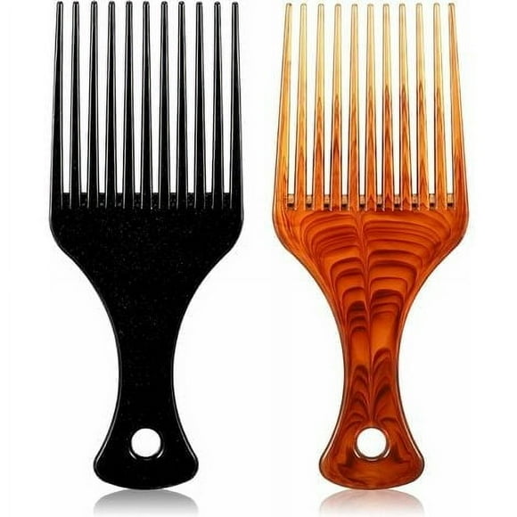 HWZWT 2-piece set anti-static afro comb afro brush wide teeth afro comb for curly and wavy hair 2-piece set anti-static afro comb afro brush wide teeth afro comb for curly and wavy hair