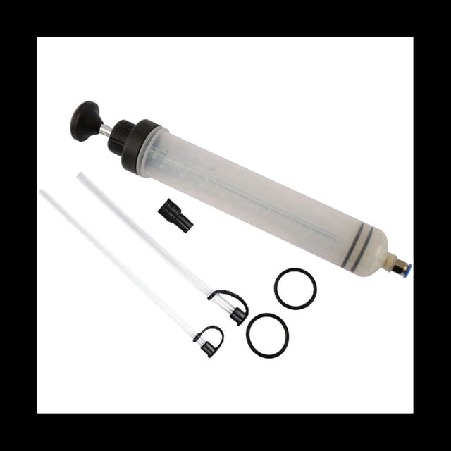 Car Oil Fluid Extractor Siphon Pump Brake Fluid Syringe Pump Auto Manual Suction Vacuum Fuel Hand Pump 500Ml,1 x Car Oil Fluid Extractor 2 x Parts 2 x grommet,Transparent