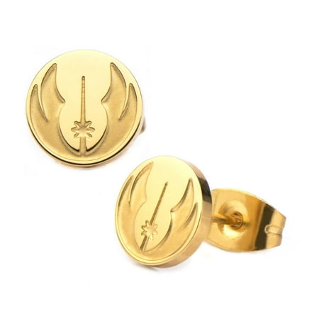 - Star Wars Jedi Symbol Gold Plated Stud Earrings