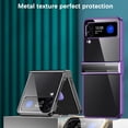 thumbnail image 5 of Compatible with Samsung Galaxy Z Flip 4 Case Plating Frame Electroplate Clear Luxury Elegant Case Camera Protector Soft TPU Shockproof Protective 3 PCS Anti-Skid Galaxy Z Flip 4 Case -Purple, 5 of 12