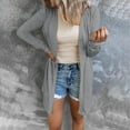 thumbnail image 2 of SELONE Long Cardigans Coat for Women Long Sleeve Tunic Open Front Cardigans Without Hoodie Solid Lightweight Beach Vacation Wear Gray S, 2 of 5