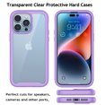 thumbnail image 2 of For iphone 14 Phone Case, Ebizware Heavy Duty Shockproof Clear Back Case [Military Grade Drop Tested] Dual Layer Full Body Protective Cover for Apple iphone 14 - Purple, 2 of 8