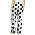 thumbnail image 3 of Sigee Soccer Ball Print Women's Soft Pajama Pants - Breathable and Comfortable Lounge Sleep Bottoms with Elastic Waistband and Pockets-Small, 3 of 9