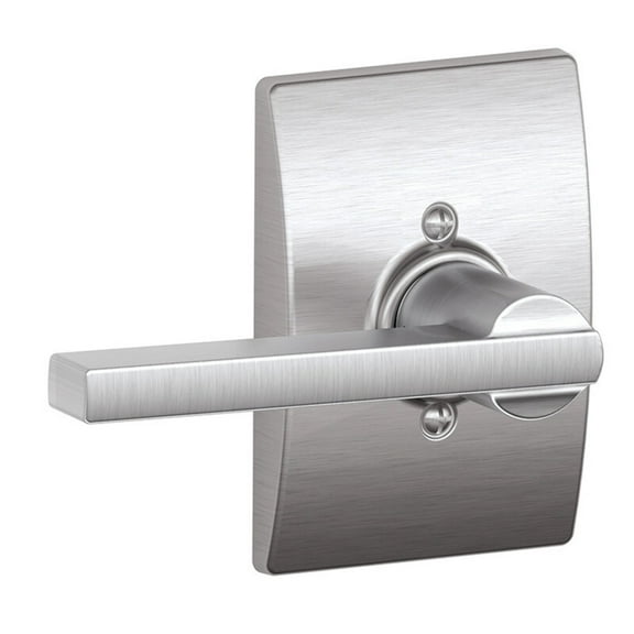 Schlage Residential F170 LAT 626 CEN Grade 2 Single Dummy Latitude Lever Century Rose Satin Chrome Finish