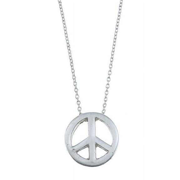 Silvertone Peace Charm Necklace
