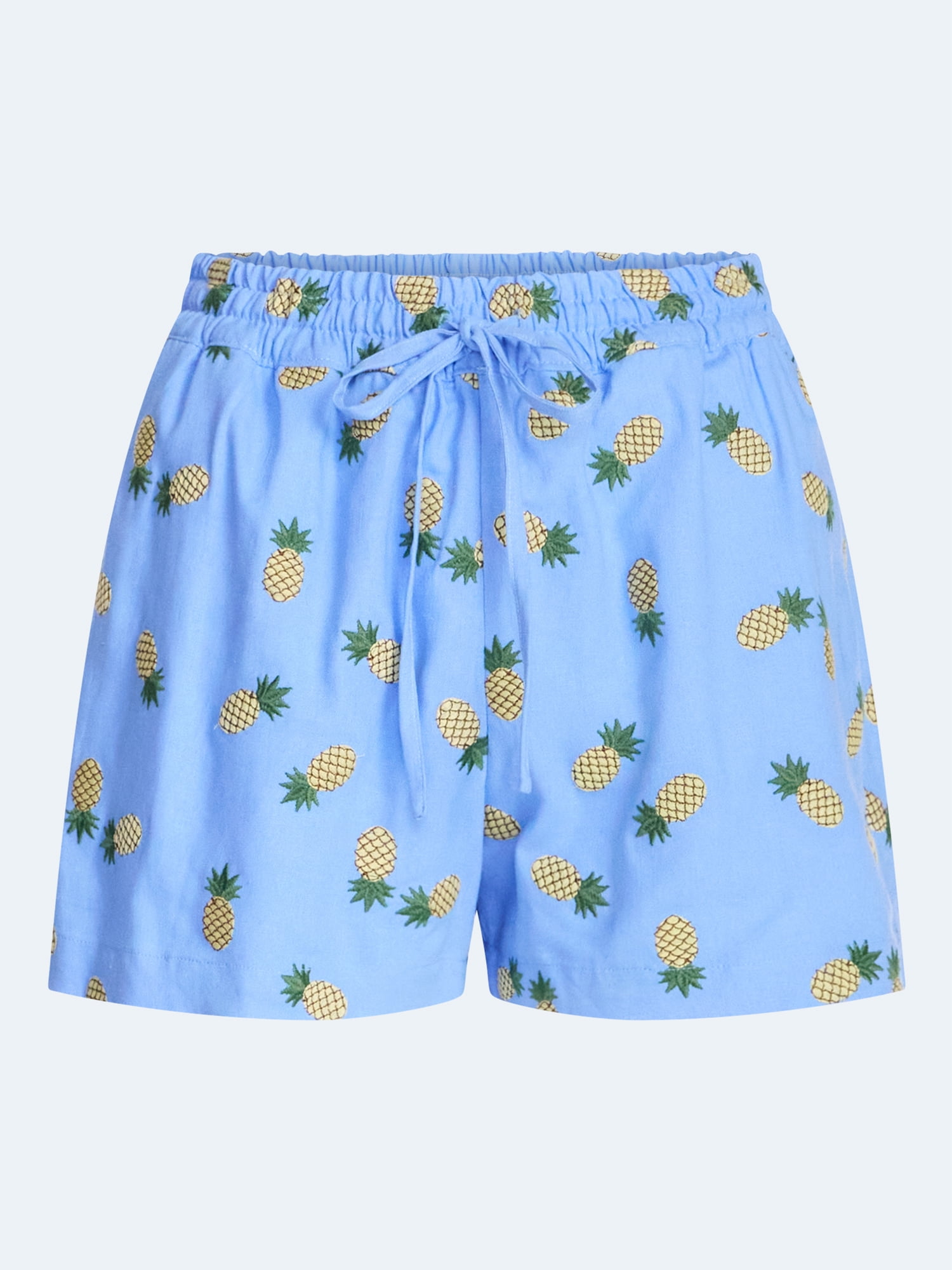Free Assembly Women's and Women's Plus Linen Blend Print Shorts, 7" Inseam, Sizes XS-4X