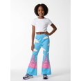 thumbnail image 4 of 5-6Y Girls Colored Flared Pants Digital Print Trousers Slim-Fit Wide Leg Flare for Spring Summer Autumn, 4 of 6