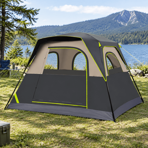 Tent 4 Person Tents For Camping Tall Cabin With Rainfly