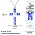 thumbnail image 5 of Jewmon 925 Sterling Silver Cross Necklace December Birthstone Cross Pendant Necklace for Women Mens Couples Birthday Christmas Anniversary Gifts, 5 of 8