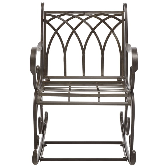 SAFAVIEH Medrano Outdoor Patio Rocking Chair, Rustic Brown