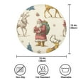 thumbnail image 3 of 15.4" Round Placemat Set of 4 Polyester Fabric Place Mats Non-Slip Dining Kitchen Table Mats for Kitchen Party Decor Retro Santa Claus and Reindeer, 3 of 5