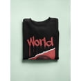 thumbnail image 3 of Abstract Red World Rave Style Sweatshirt Women -Image by Shutterstock, Female Small, 3 of 4