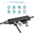 thumbnail image 3 of QGeeM USB C Hub Ultra-Slim Data USB Hub,3-Port USB 3.0&SD&TF Card Reader Hub with 0.5ft Extended Cable Compatible with MacBook Pro,iPad Pro,iMac,Surface Pro,5 in 1 USB Hub for Laptop, 3 of 7