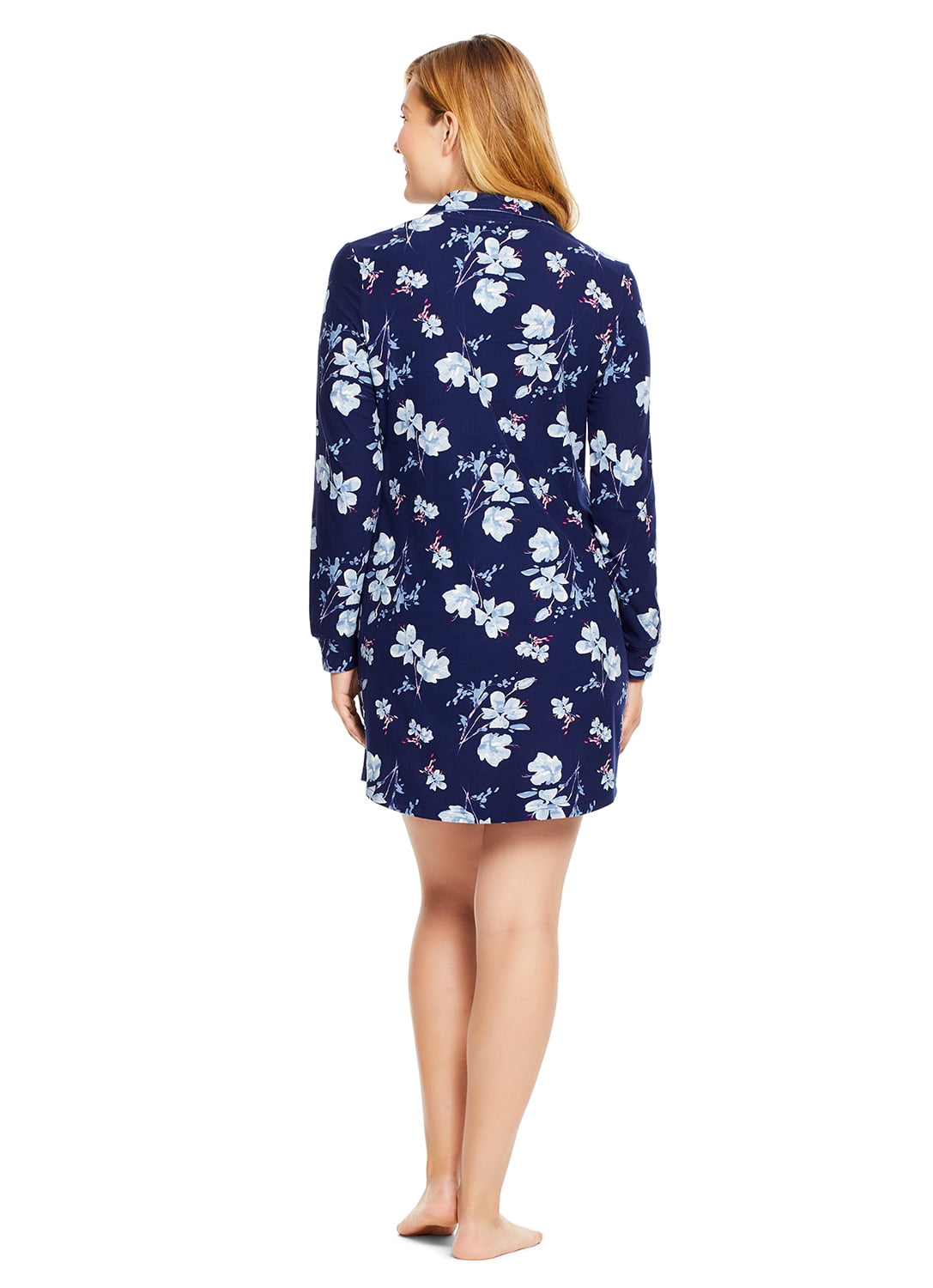 Gloria Vanderbilt Womens Button-Down Sleep Shirt Stylish Pajama Top