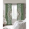 thumbnail image 3 of Sage Green Boho Blackout Curtains 72 Inches Long for Bedroom, American Native Southwest Abstract Art Thermal Insulated Room Darkening Black Out Window Curtain Panels Grommet Drapes for Living Room, 3 of 8
