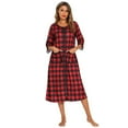 thumbnail image 4 of Newway Women Plus Size Plaid Nightgown Long Soft Warm Leisure Ladies Zipper Front Pajamas with Pocket, 4 of 6