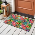 thumbnail image 4 of Colorful Floral Entryway Rug 2'x3'&nbsp; Non Slip Front Door Mats, Summer Botanical Flowers Watercolor Entrance Rugs Indoor Outdoor Carpet, Washable Floor Mats Small Area Rug for Bedroom Kitchen, 4 of 8