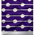 thumbnail image 1 of Soimoi Purple Cotton Duck Fabric Dot & Stripe Print Fabric by the Yard 56 Inch Wide, 1 of 3