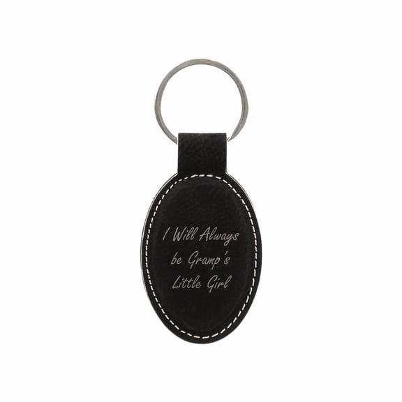 PrecisionNC Grandpa Granddaughter Gifts I Will Always be Papa's Little Girl Engraved Keychain Key Tag Fathers Day (Black)
