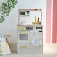 thumbnail image 2 of Teamson Kids Little Chef Lake Tahoe Wooden Play Kitchen with Washing Machine, Oven, Microwave & Storage, Sage Green, 2 of 17