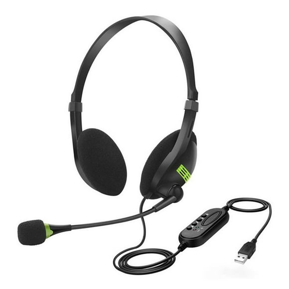 LeKing Casque USB Léger Casque Confortable avec Microphone Flexible Universel pour Ordinateurs Ordinateurs Portables PCs