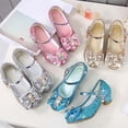 thumbnail image 4 of YMNXA Kids Children Girls Sandals Soft Sole Non Closed Toe High Heel Sequins Bow Design Fashion Comfortable Shoes For Wedding Birthday Party,White,9.5-10 Years, 4 of 4