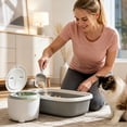 thumbnail image 4 of Plastic Pet Litter Bin with Odor-Proof Elastic Top, Holds Garbage Bags, for Cat Litter and Pet Waste Storage, 4 of 6