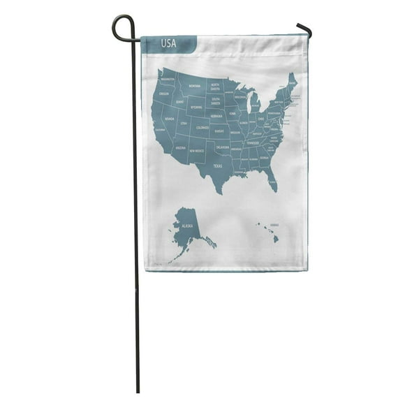 POGLIP Alaska The Detailed Map of USA Regions United States America Garden Flag Decorative Flag House Banner 12x18 inch