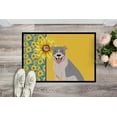 thumbnail image 2 of Carolines Treasures WDK5316MAT 18 x 27 in. Summer Sunflowers Blue & White Pit Bull Terrier Indoor or Outdoor Mat, 2 of 7