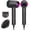 Gray With Pastel Purple, variant on Hair Dryer, Ionic Low Noise Blow Dryer with Diffuser for Drying, Professional 504 Millions Negative Ionic Thermo-Control Hairdryer, Travel with Diffuser & Nozzle