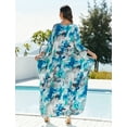 thumbnail image 5 of Plus Size Kaftans for Women Printed Maxi Beach Dress Woven V-neck Caftan Tunic Summer Resort Wear Loose House Dress Oversized Muumuu Dresses Middle Eastern Abaya, 5 of 12