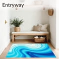 thumbnail image 3 of ODIKA 8x10 Machine Washable Non-Slip Area Rug, Ombre Horizon Waves Gradient Abstract Flow High Traffic Rug with Pad, Blue, 471771, 3 of 8