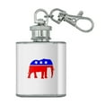 thumbnail image 1 of Republican Elephant GOP Conservative America Political Party Stainless Steel 1oz Mini Flask Key Chain, 1 of 3