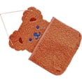 thumbnail image 5 of Hanging Organizer with Large Pocket Fluffy Bear Storage Bag with Love Heart Hook Kawaii Organization for Girls Room (Brown Bear), 5 of 5