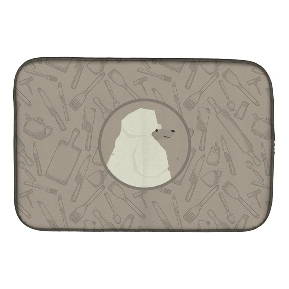 Poodle In the Kitchen Dish Drying Mat