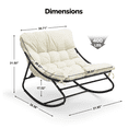 thumbnail image 6 of Ktaxon Rocking Chair with Cushion for Indoor Patio Lounge Rocker, Off-White, 6 of 9